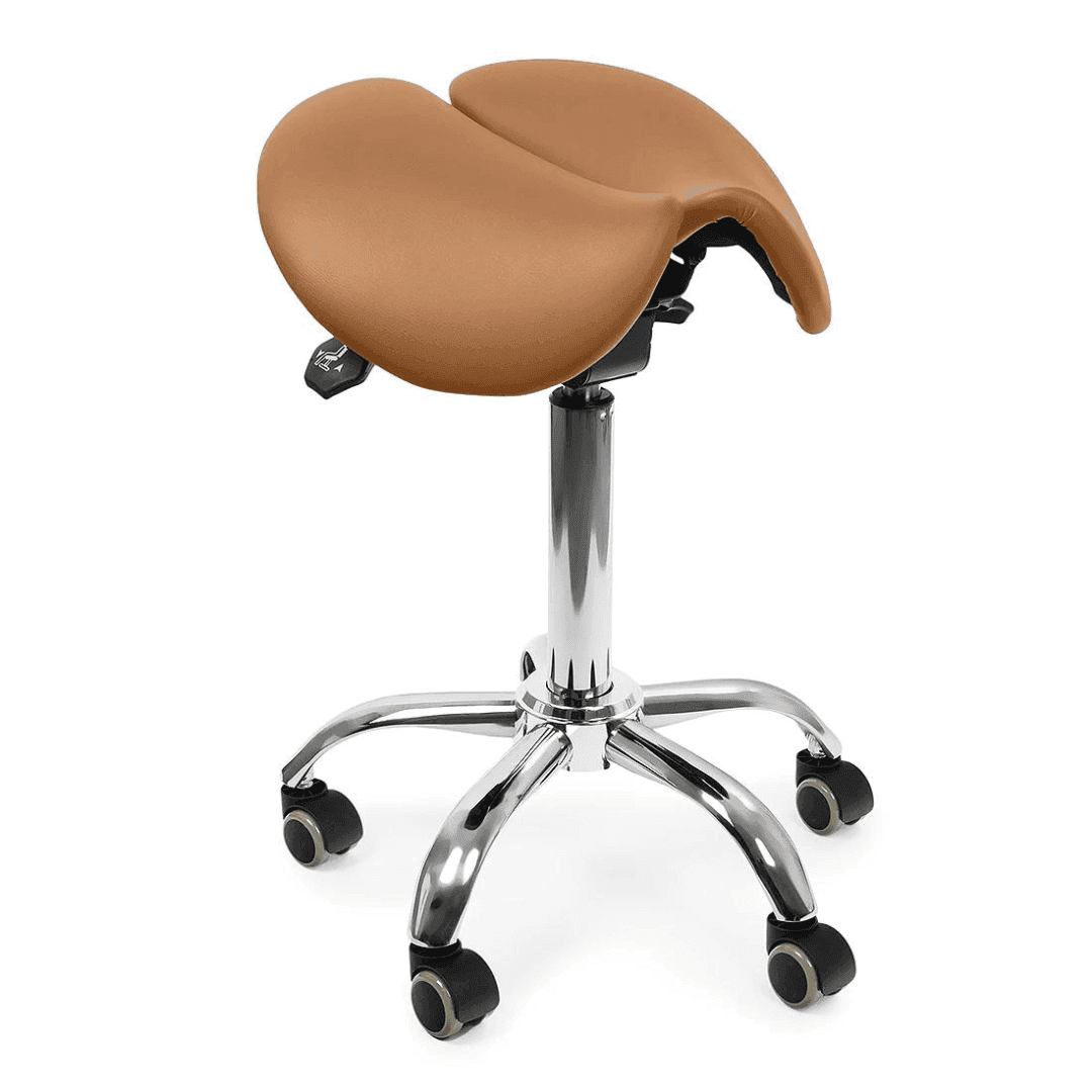 Ergonomiczny taboret obrotowy (brązowy)
