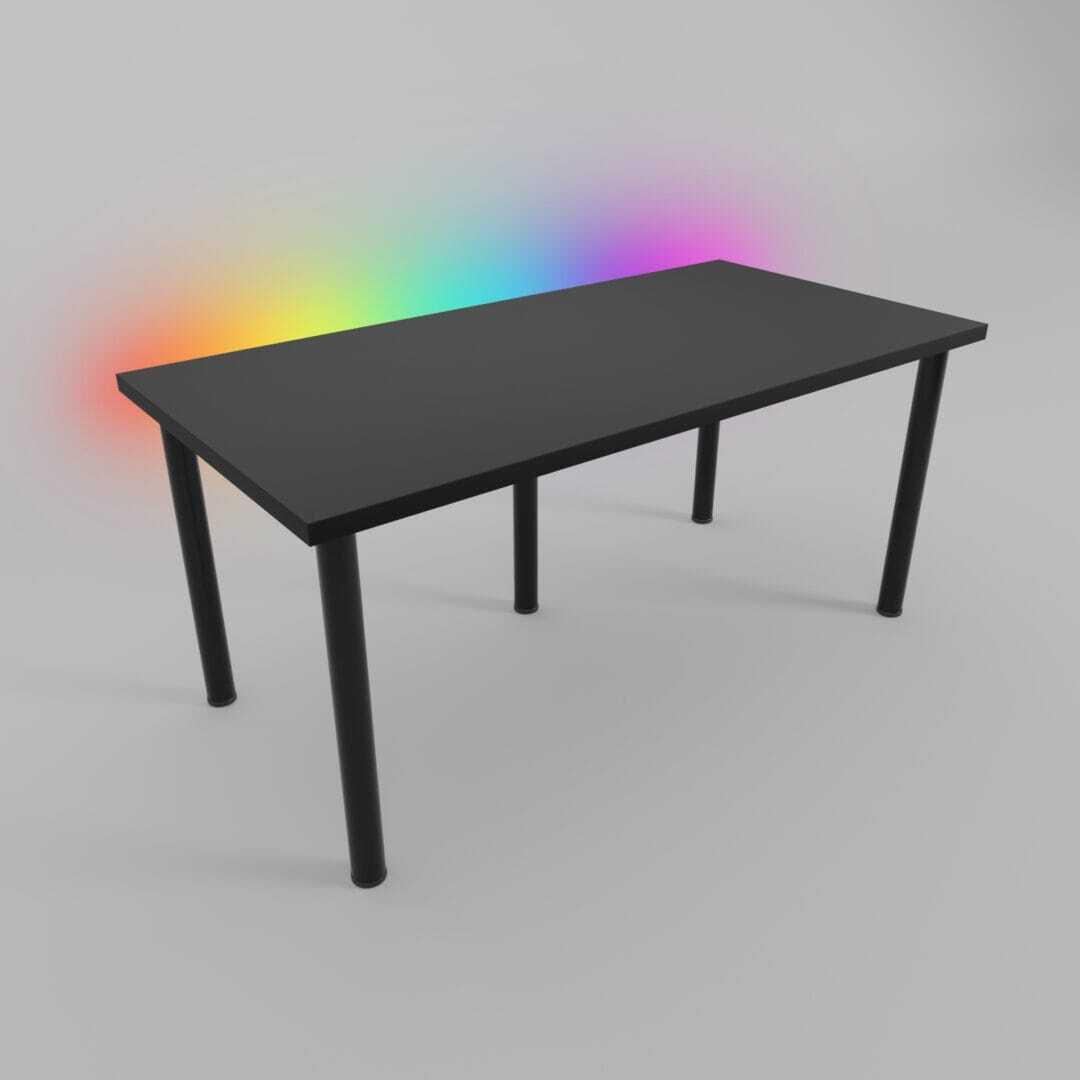 biurko czarne 160x80cm led