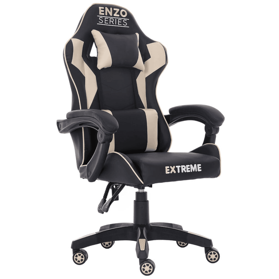 Fotel Gamingowy EXTREME ENZO Beige – Ergonomiczny, Regulowany, Stylowy